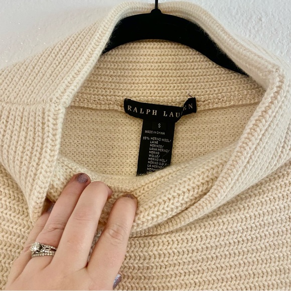 NWOT Ralph Lauren Merino Wool Angora Cashmere Silk Blend Knit Turtleneck Cape - Picture 2 of 5